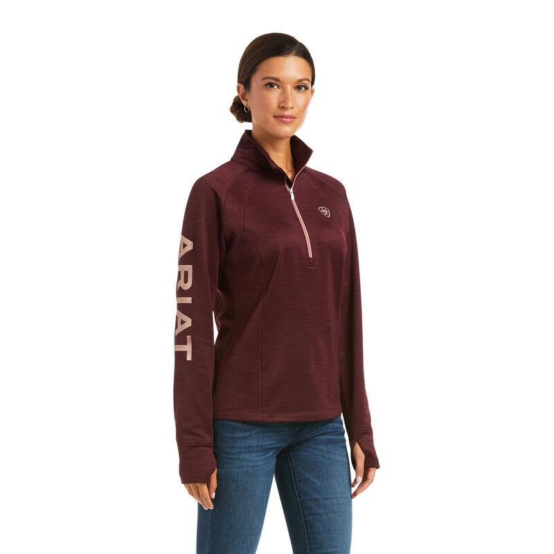 Sudaderas Ariat Tek Team 1/2 Zip Rojas Oscuro Mujer - Chile 083-OVJYEN